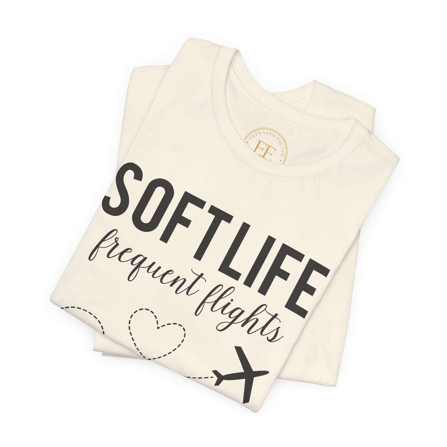 Soft Life frequent flights Tee | Travel airplane heart design