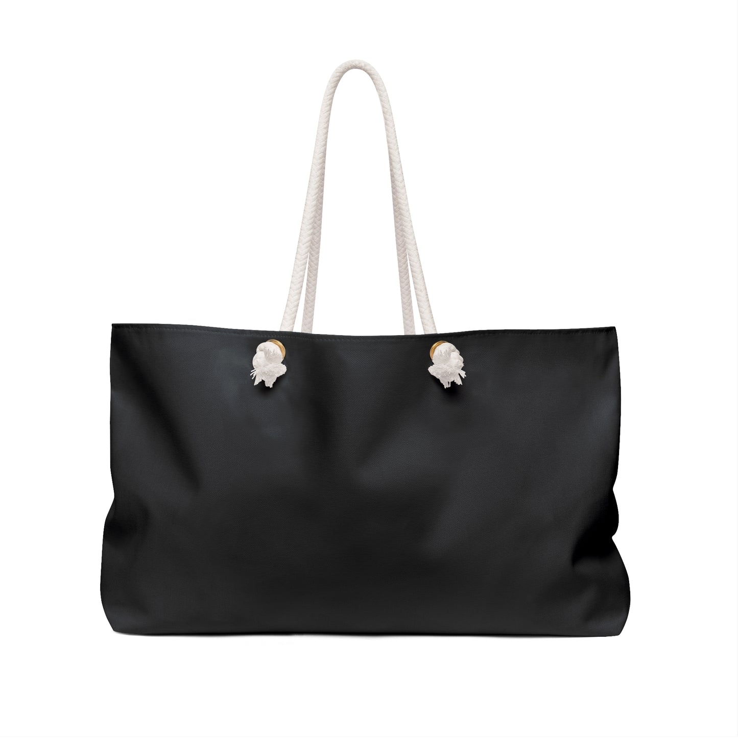 Luxury Text Logo Weekender Bag | Black and Gold Luggage Tote