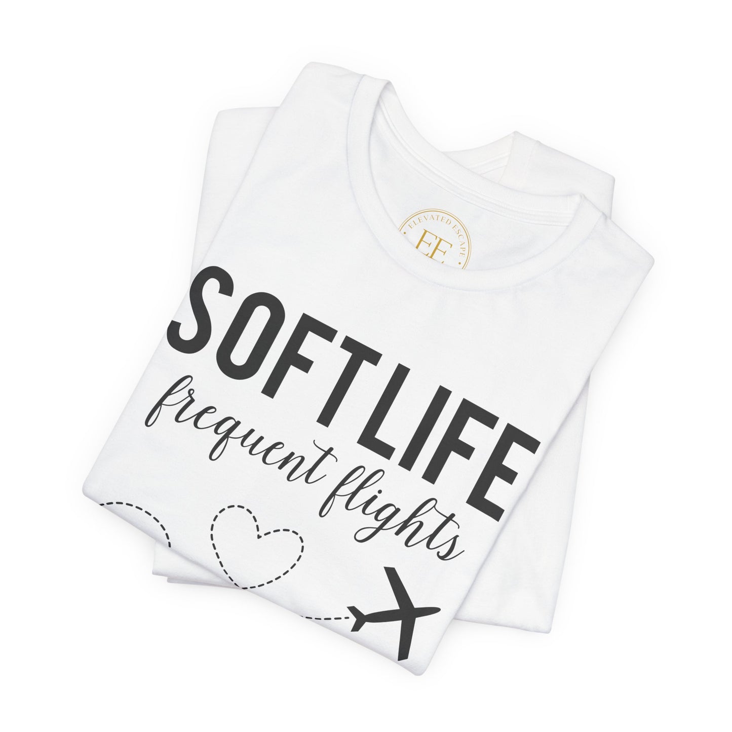 Soft Life frequent flights Tee | Travel airplane heart design