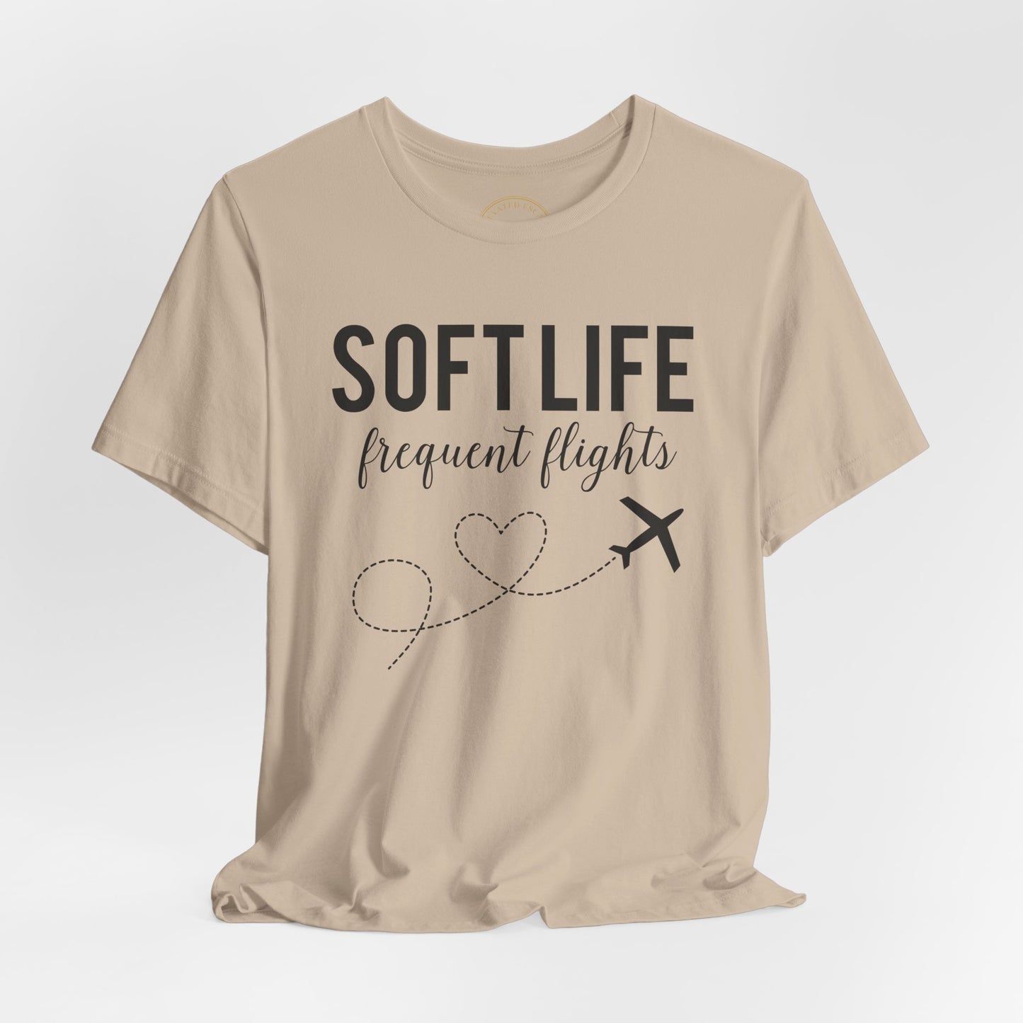Soft Life frequent flights Tee | Travel airplane heart design