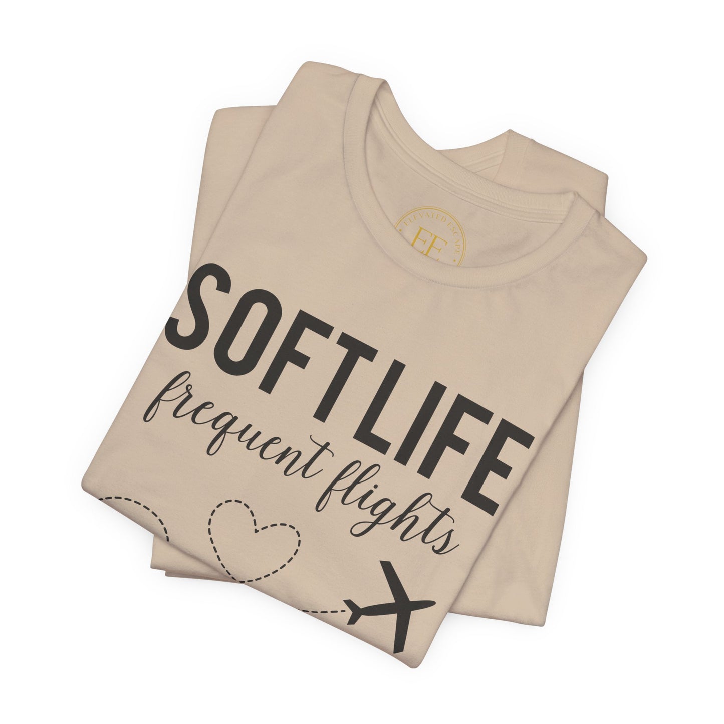 Soft Life frequent flights Tee | Travel airplane heart design