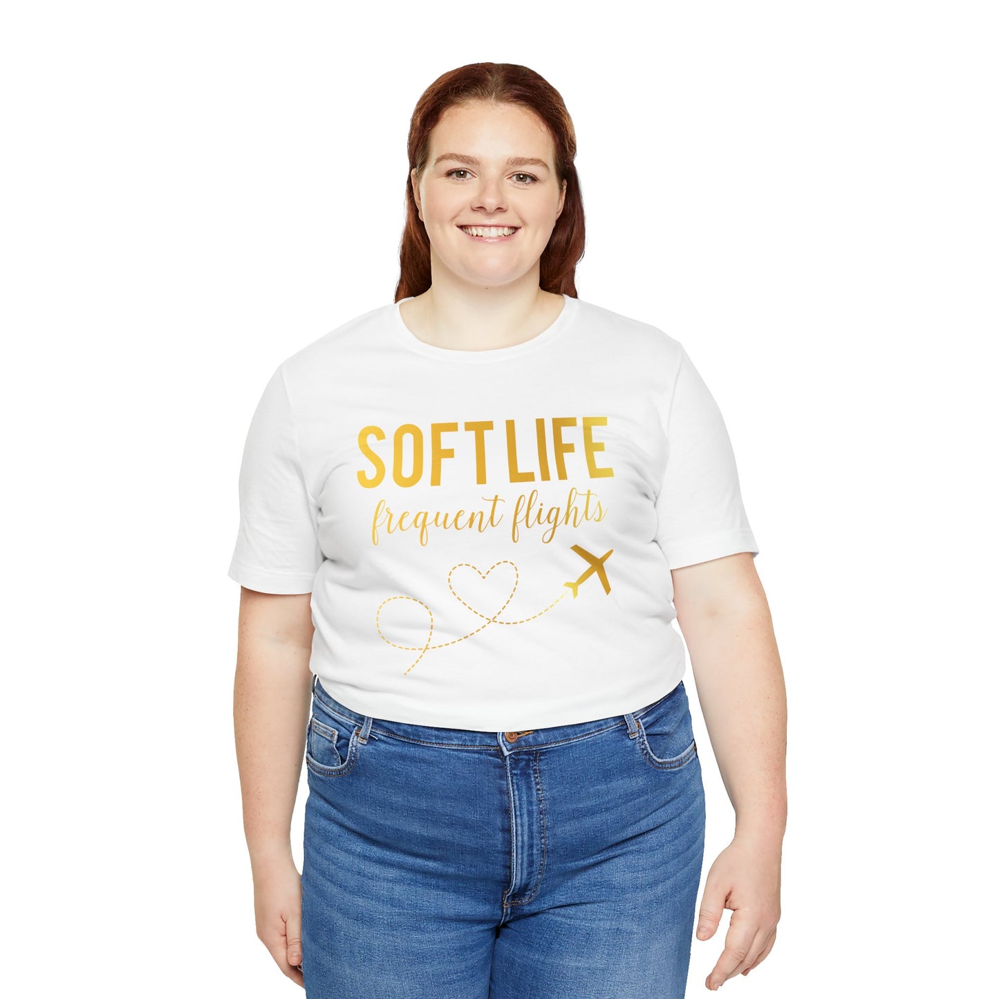 Soft Life frequent flights Tee | Travel airplane heart design