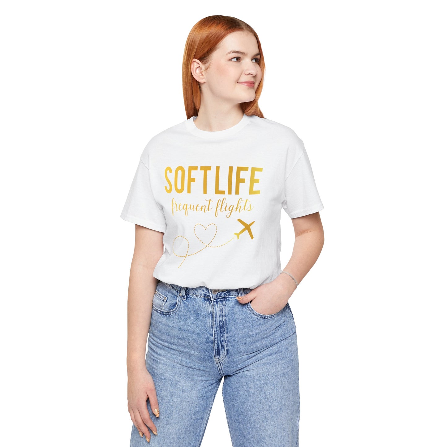 Soft Life frequent flights Tee | Travel airplane heart design