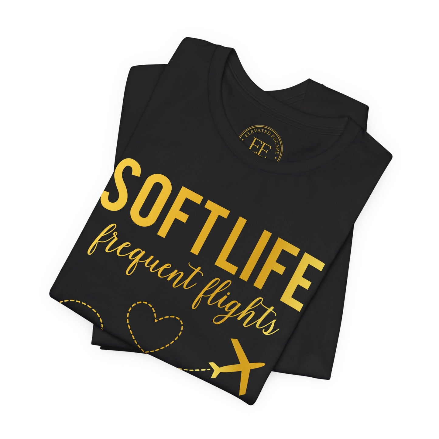 Soft Life frequent flights Tee | Travel airplane heart design